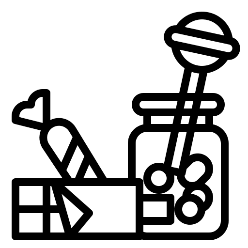 Candy food and restaurant fairground dessert icon