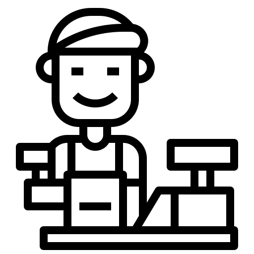 Cashier people professions and jobs grocery store icon