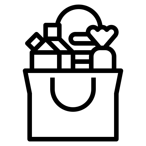 Grocery bag shopping cart food and restaurant supermarket icon