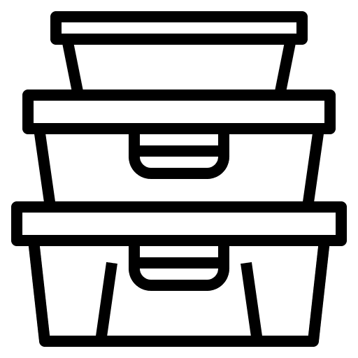 Lunch box diet container bottle icon