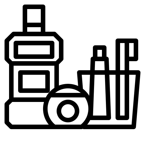 Toiletries teeth brush household tube icon