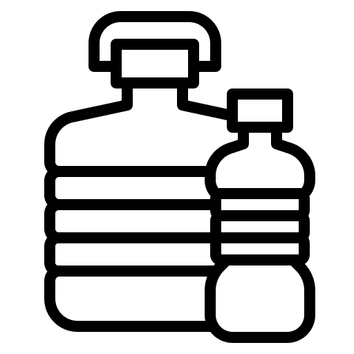 Water bottle plastic food and restaurant beverage icon