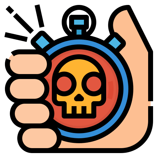 Deadline skull schedule stopwatch icon