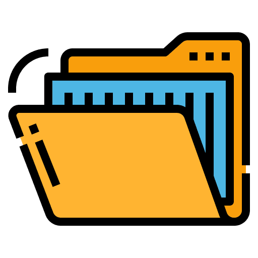 Files and folders data storage office material file storage icon