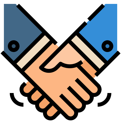Handshake business and finance partnership reconciliation icon