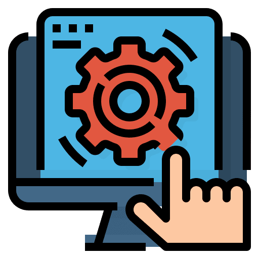 Settings screen seo and web web development icon