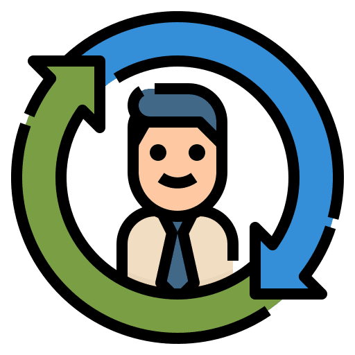 Turnover behaviour customer personalization icon