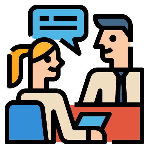 Interview one on one meeting job icon