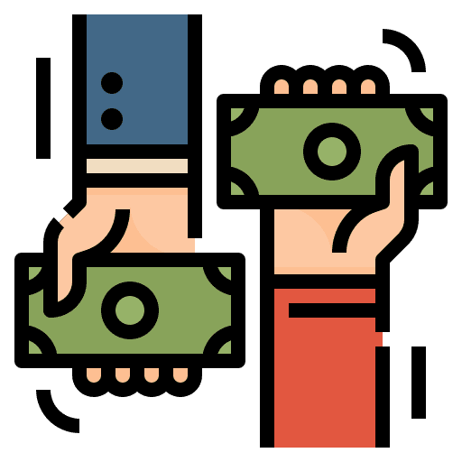 Money exchange profit hands and gestures exchange icon