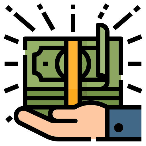 Banknote success profit bank icon