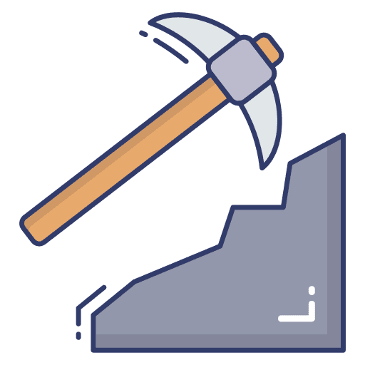 Digging digging construction and tools pickaxe icon