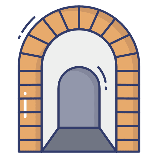 Tunnel way path passage icon