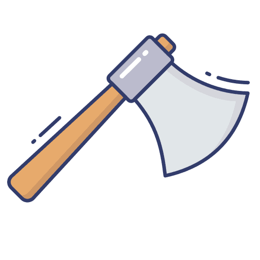 Axe carpentry hatchet construction and tools icon