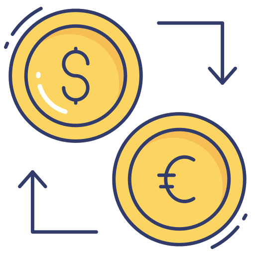 Currency exchange dollar euro business and finance icon