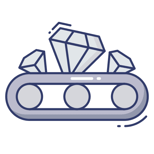 Diamond diamond industry conveyor belt icon