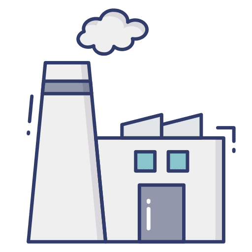 Factory building factory pollution icon
