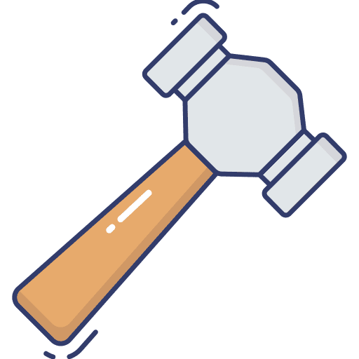 Hammer under construction hammer craft icon