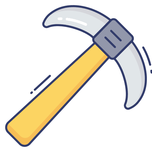 Pickaxe construction and tools pickaxe pick hammer icon
