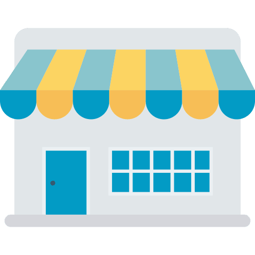 Store market architecture and city store icon