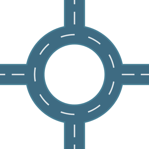 Crossroad architecture and city roundabout road icon