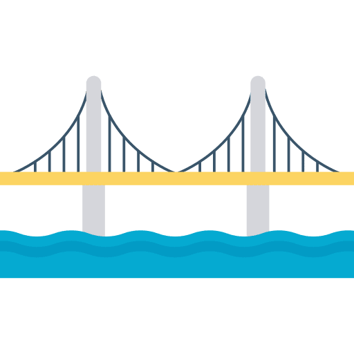 Bridge connect bridge architecture and city icon