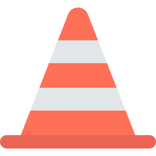 Cone road sign alert icon