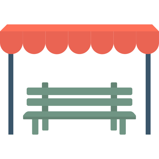 Bus stop architecture and city waiting bus stop icon