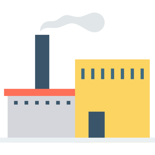 Factory mill chimney pollution icon