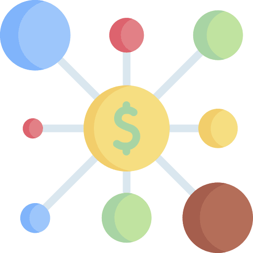 Finance coin marketing networking icon