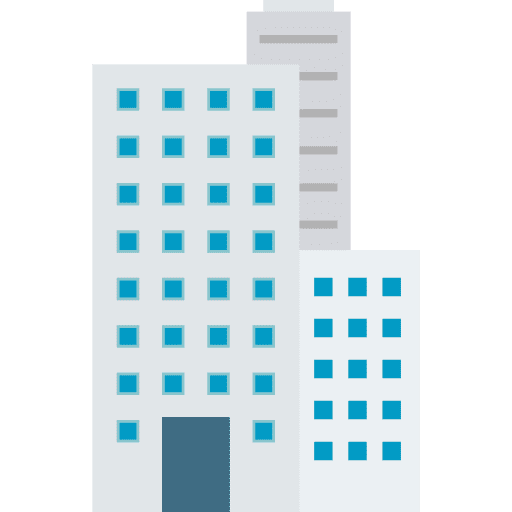 Office tower architecture and city company icon