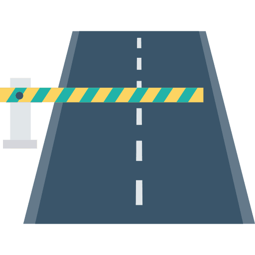 Road barrier signaling toll road road barrier icon