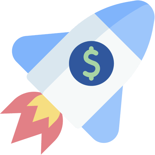Launch growth launch money icon