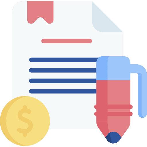 Contract dollar contract ribbon icon