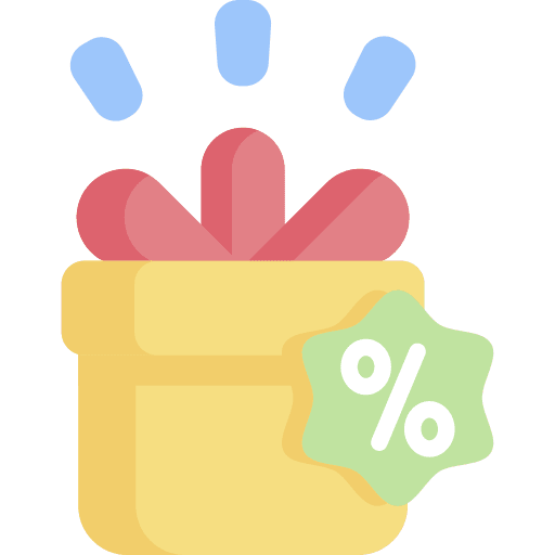 Gift free percentage discount icon