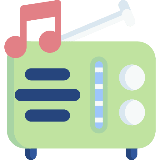 Radio music and multimedia radio news icon