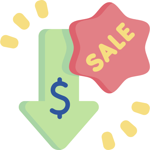 Sale down arrow marketing discount icon