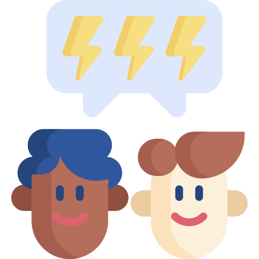 Brainstorming face to face communications discussion icon