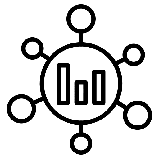 Graph business and finance analytics info icon