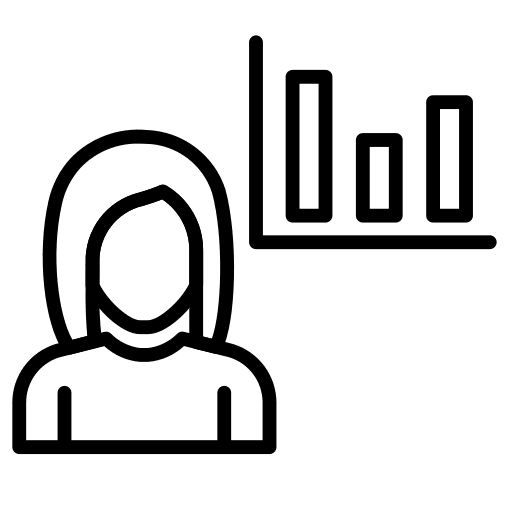 Graph woman business infographic icon