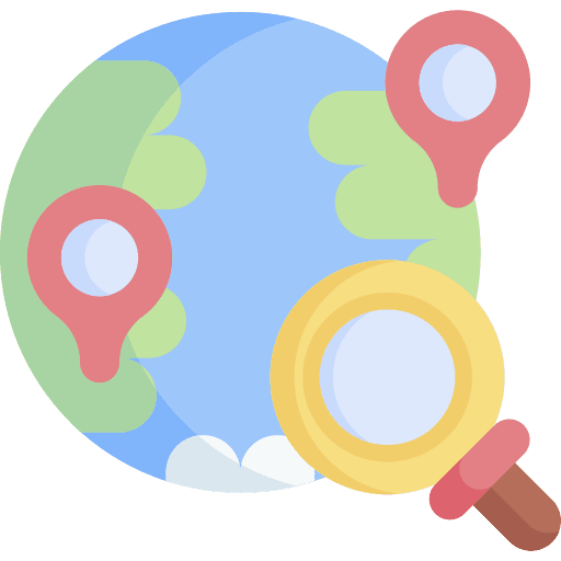 Seo location pin world marketing icon