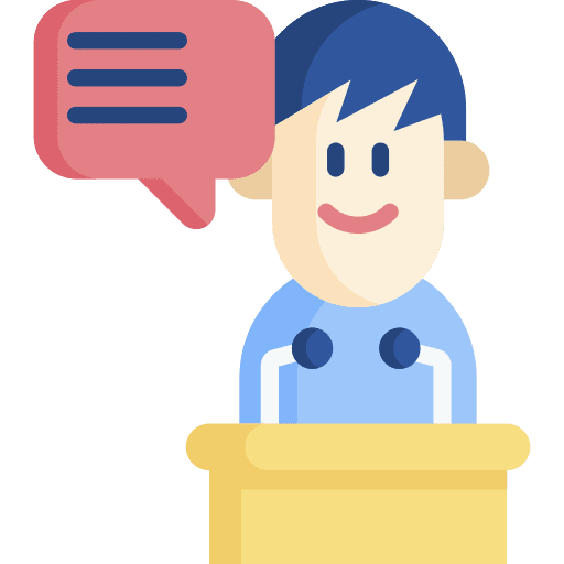 Speech study education people icon