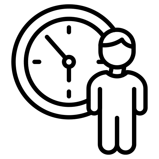 Wait clock time and date time icon