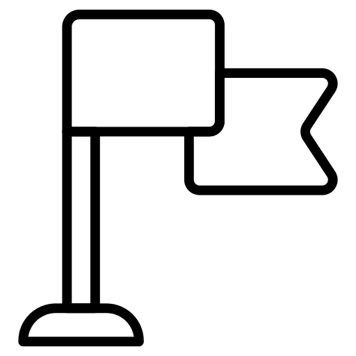 Flag flags waving pole icon