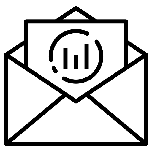 Analytics bar chart envelope analytics icon