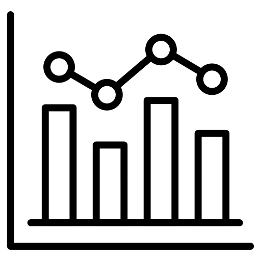 Graph business and finance graph benchmark icon