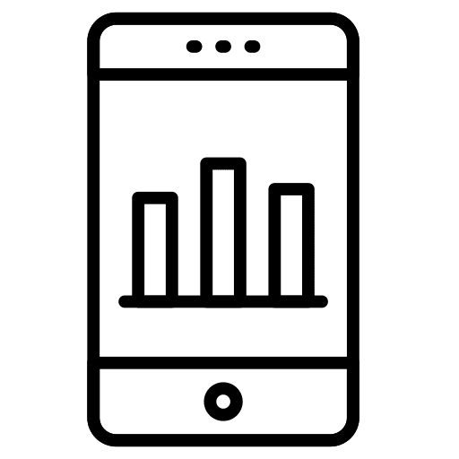 Graph mobile phone smartphone analytics icon