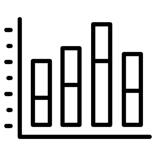 Graph statistics business and finance graphic icon