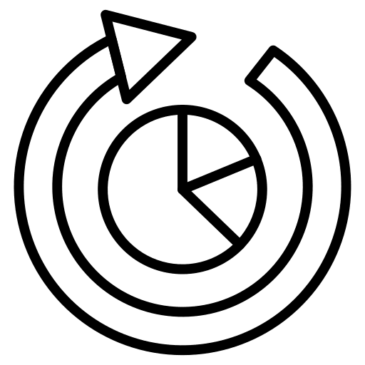 Diagram pie chart circular arrows report icon