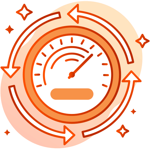 Efficiency efficient results social media icon