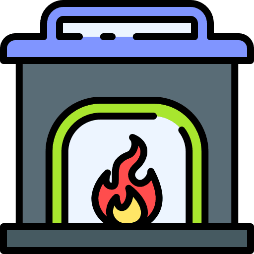 Fireplace furniture and household fireplace chimney icon